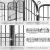 Collage of images showing details and configurations of a black metal pet playpen. Voir les images du produit