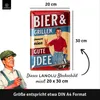Retro Blechschilder Grillen - Bier und GRILLEN immer eine Produktbild-Vorschau 9