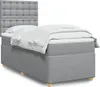 vidaXL Boxspringbett mit Matratze Hellgrau 80x200 cm Stoff Produktbild-Vorschau 2