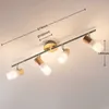 Lindby Deckenstrahler Christoph, 68 cm, 4-flg., Holz, Glas Produktbild-Vorschau 4