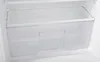 Close-up view of an empty clear plastic crisper drawer in a refrigerator. Produktbild-Vorschau