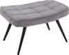 A gray upholstered ottoman with black metal legs is shown against a white background. Náhled obrázku produktu