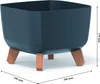 A square planter with wooden legs on a white background. Náhled obrázku produktu
