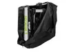 A folded bicycle rack inside a black carrying bag. Produktbild-Vorschau