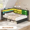 AODEMOKO Polsterbett 140 x 200 cm mit LED, Ladestation, Produktbild-Vorschau 5