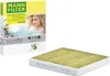A product box and the air filter it contains, presented on a white background. Produktbild-Vorschau
