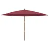 vidaXL Ombrellone con palo in legno rosso Bordeaux 400x273 Anteprima dell’immagine prodotto 3