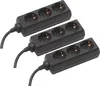Meister Steckdosenleiste 3-fach 3er Set 1,4 m Kabel schwarz Produktbild-Vorschau 1