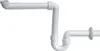 A white plastic sink trap assembly is shown against a white background. Produktbild-Vorschau