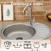 QUADRON Spülbecken 1-Becken Spüle | Größe: 57 x 45 x 16 cm Produktbild-Vorschau 2
