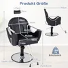 COSTWAY Friseurstuhl höhenverstellbar, Salonstuhl 360° Produktbild-Vorschau 3