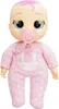 A full-body shot of a baby doll wearing a pink polka dot pajama set with a bunny design on the chest. The doll has pink hair and is holding a pacifier. Anteprima dell’immagine prodotto