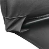 A close-up view of the fabric and metal pole of a dark gray umbrella. Voir les images du produit