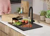 PRIMAGRAN Spülbecken Schwarz 70x50cm, Granitspüle 1 Becken Produktbild-Vorschau 7