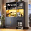 STILVORA Küchenschrank Sideboard mit LED-Beleuchtung,B130 Produktbild-Vorschau 1