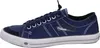 A side view of a single navy blue Dockers sneaker against a white background. Voir les images du produit