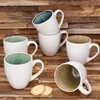 PAXOS 6ks sada hrníčků na kávu kamenina bílá modrá zelená Náhled obrázku produktu 3