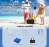 A family on a beach with a beach tent and accessories. Produktbild-Vorschau