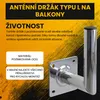 Extralink Fi 50 mm Nástenný držiak antény 200 mm, oceľ, Náhľad obrázku produktu 3