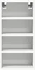 A white cabinet with four shelves, mounted on a wall. Náhled obrázku produktu