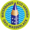 A circular logo with a pencil in the center and text around the border. Anteprima dell’immagine prodotto