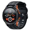 A close-up studio shot of a black and orange smartwatch against a white background. Produktbild-Vorschau