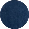 A round, dark blue rug is shown against a white background. Náhled obrázku produktu