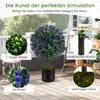 COSTWAY 2er pianta artificiale 55cm, bosso con fiori di Anteprima dell’immagine prodotto 4