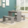 set da pranzo 3 pezzi in legno grigio cemento Anteprima dell’immagine prodotto 2