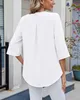 ASKSA Damen T-Shirt 3/4 aermel Rueschen Bluse V-Ausschnitt Produktbild-Vorschau 4