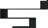 A black, modern, zig-zag shaped wall shelf is displayed against a white background. Náhled obrázku produktu