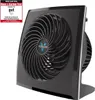 A black Vornado fan is shown from a slightly angled front view, with a product review sticker in the top left corner. Podgląd zdjęcia produktu