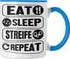 Trendation - Polizist Geschenk Tasse Eat Sleep Streife Produktbild-Vorschau 1
