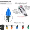 Diagram and product shot of a string of LED lights with a remote control. Produktbild-Vorschau