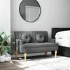 Lavice s polštáři 113 x 64,5 x 75,5 cm textil Tmavě šedá Náhled obrázku produktu 3