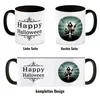 Kaffeetasse mit gruseligem Geisterhaus Motiv und Spruch - Produktbild-Vorschau 4