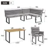 Ensemble de bancs d'angle avec table, deux chaises, tissu Voir les images du produit 4
