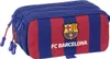 A blue and red striped pencil case with the FC Barcelona logo and text. Produktbild-Vorschau