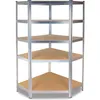 Regał narożny magazynowy metalowy 180 x 90 x 30 cm 5 półek Produktbild-Vorschau 1
