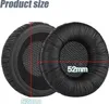 A product size chart showing two black headphone ear pads with measurements. Produktbild-Vorschau