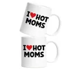 I Love hot Moms Tasse Weiß Lustig Witzig Herz Love Produktbild-Vorschau 2