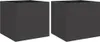 vidaXL Fioriera 2 pezzi nera 32x30x29 cm in acciaio Anteprima dell’immagine prodotto 1