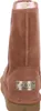 The back view of a brown boot with a metallic logo plate. Anteprima dell’immagine prodotto