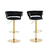 Two black bar stools with gold bases are shown against a white background. Produktbild-Vorschau