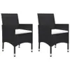 vidaXL 3-tlg. Bistro-Set Poly Rattan und Hartglas Schwarz - Produktbild-Vorschau 4