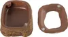 A brown, rock-like food and water dish for reptiles, shown in two pieces. Produktbild-Vorschau