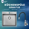 VBChome Nerezový dřez s baterií 49x48x21 cm Inox Hladký Náhled obrázku produktu 3