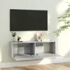 vidaXL TV nástěnná skříňka Grey Sonoma 100x30x30 cm Dřevěný Náhled obrázku produktu 3