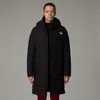 A woman wearing a black puffer coat. Produktbild-Vorschau
