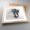 Gerahmtes Poster - Rahmen in heller Eiche - Tiger Monochrom Produktbild-Vorschau 3